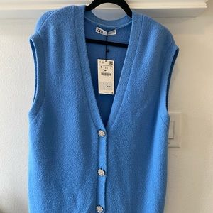 Zara blue sweater vest (+ dress)